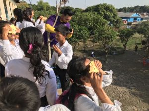 A gathering of young Khmer students